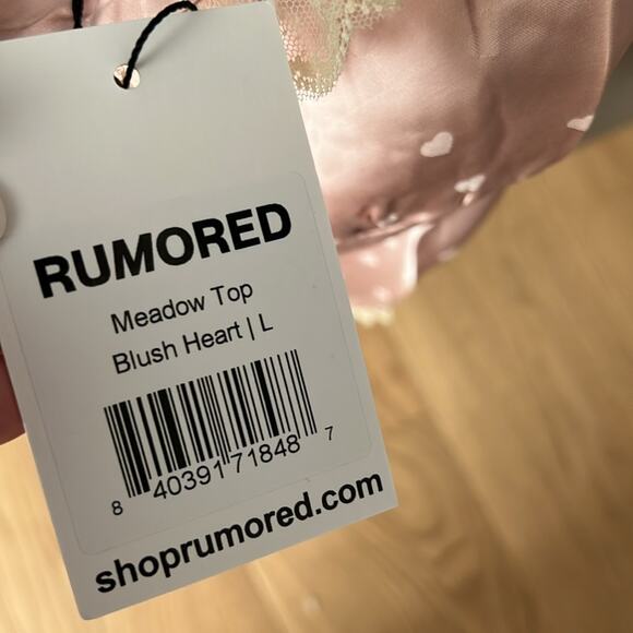 Rumored Pink and Cream Lace Trim Cami Top - Picture 8 of 10